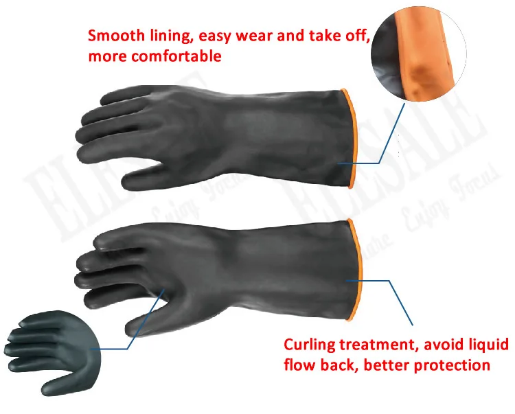 14"-22" Heavy Duty Chemical Resistant Rubber Gloves Acid Oil Resistant Latex Gloves For Home Industry Work Safety Gloves