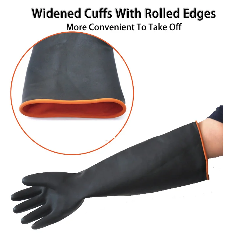 14"-22" Heavy Duty Chemical Resistant Rubber Gloves Acid Oil Resistant Latex Gloves For Home Industry Work Safety Gloves