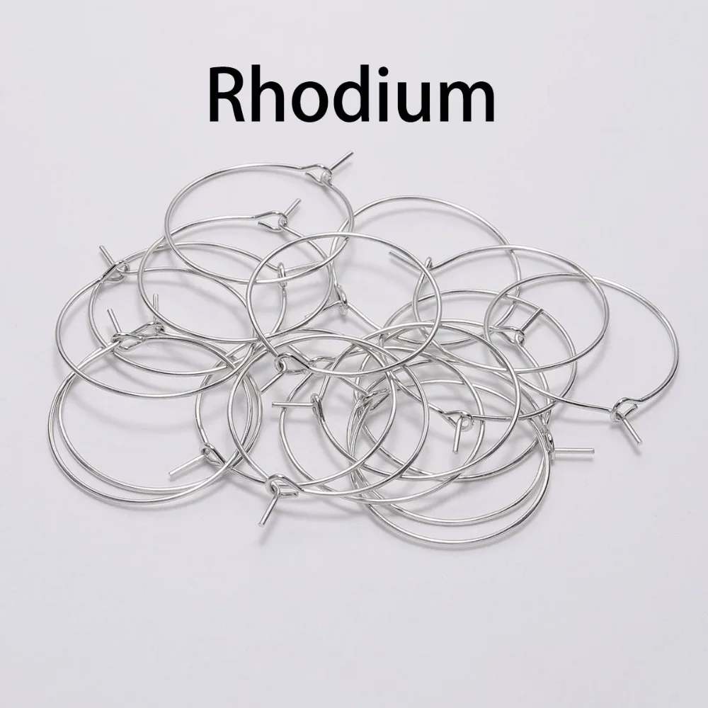 50pcs/lot 20 25 30 35 mm KC Gold Hoops Earrings Big Circle Ear Wire Hoops Earrings Wires For DIY Jewelry Making Supplies