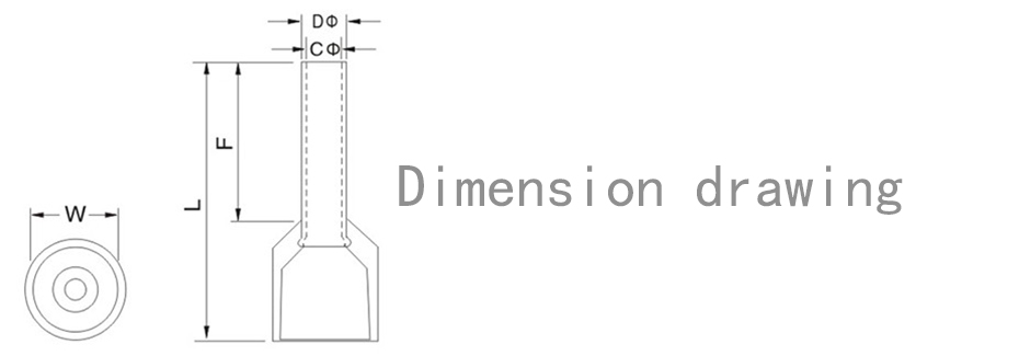 E16-12 Tube Insulating Insulated Terminals 16MM2 Cable Wire Connector Insulating Crimp Terminal 100PCS/Pack Connector E-