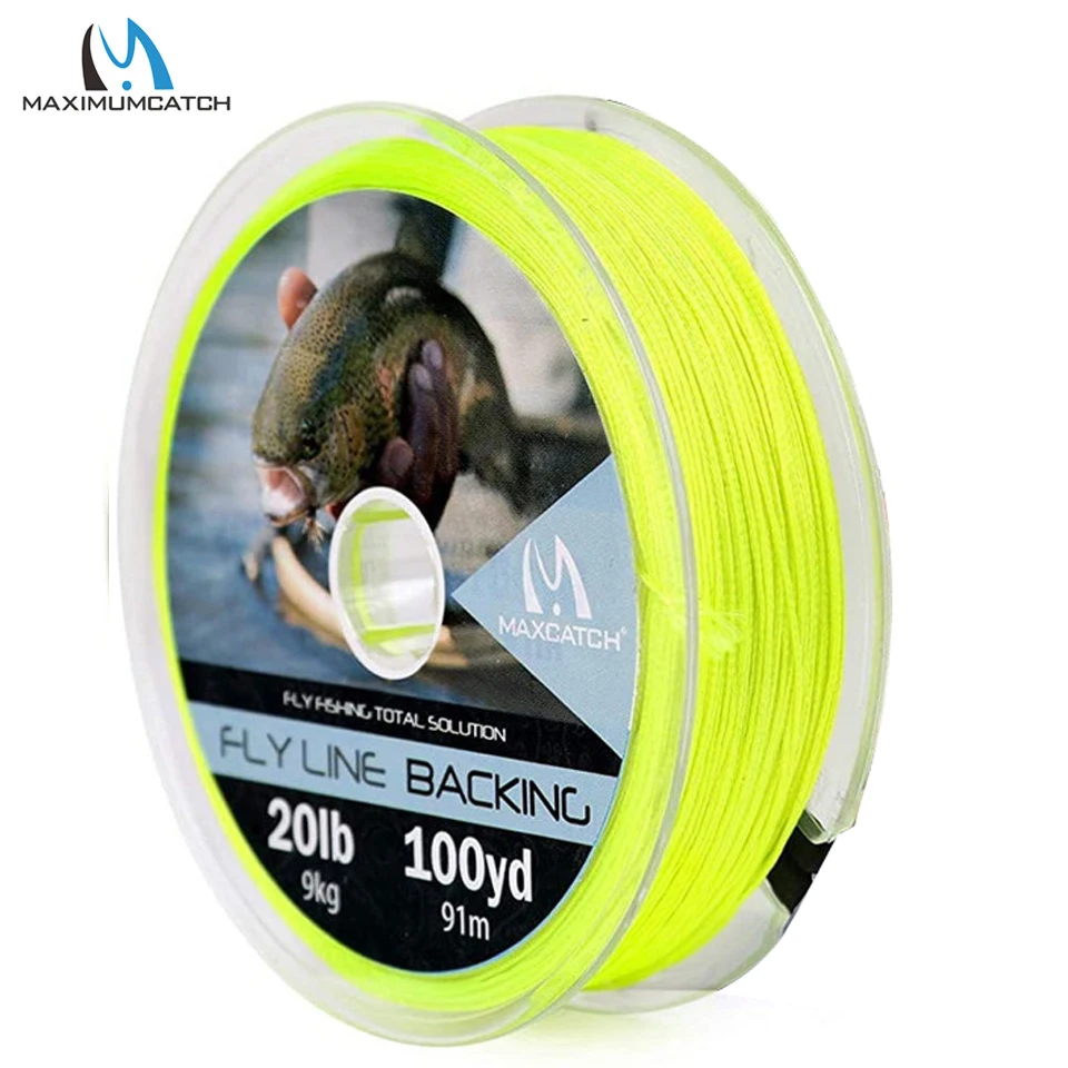 Maximumcatch Backing Fly Line 100/300Yards 20/30LB Multi Color Backing Line Braided Fly Fishing Line