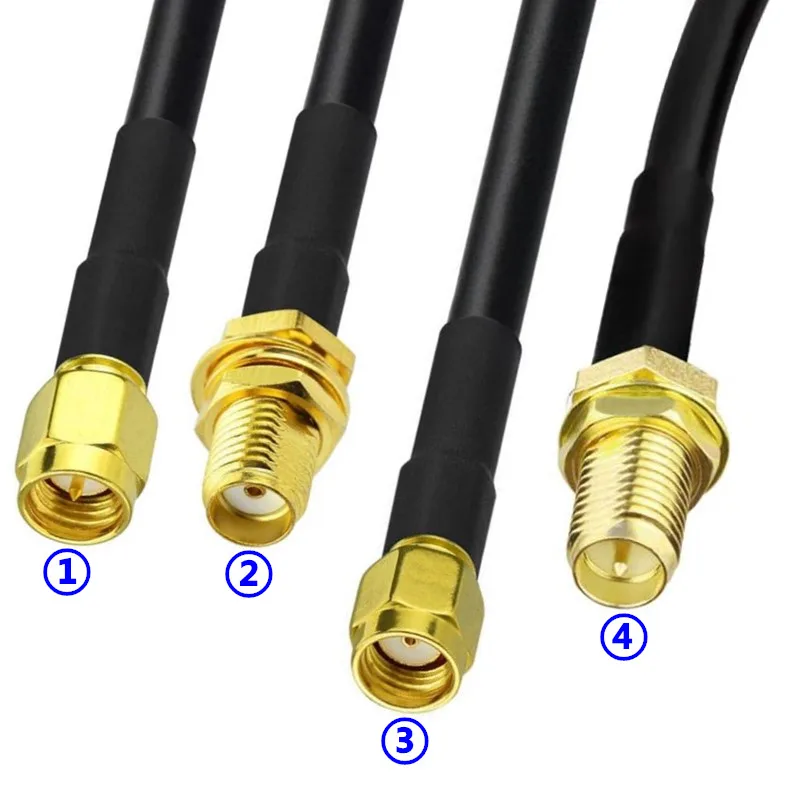 10pcs SMA Male Plug SMA Female RP SMA Male Female Connector Crimp for RG58 LMR195 RG142 RG400