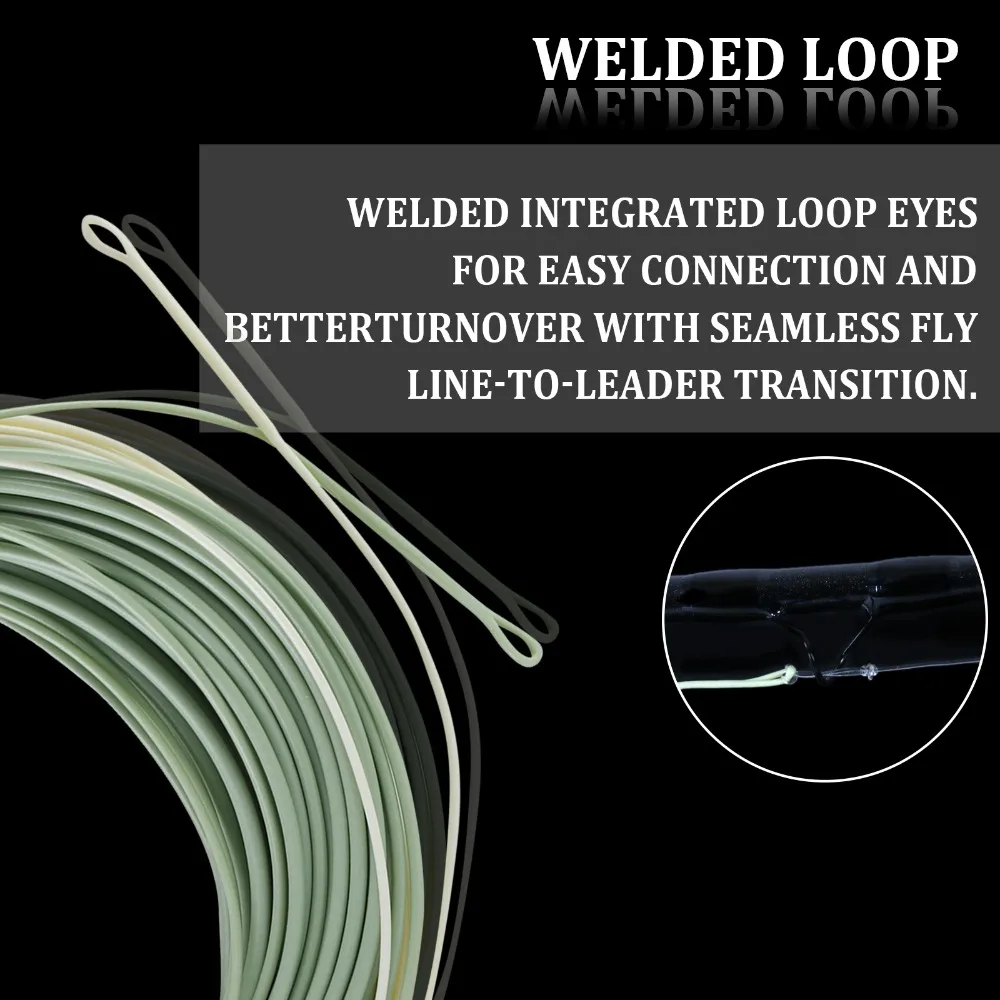 Maximumcatch Outbound Short Fly Fishing Line 6-10wt 100FT Weight Forward Saltwater Fly Line With 2 Welded Loops