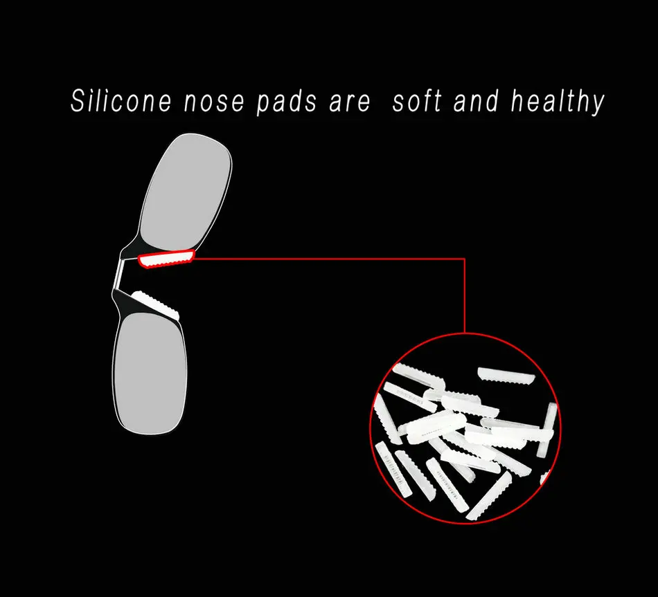 Nose Clip Reading Glasses Man High Quality Men Portable Foam Nose Glasses for Seniors Transparent Eyeglasses with Case