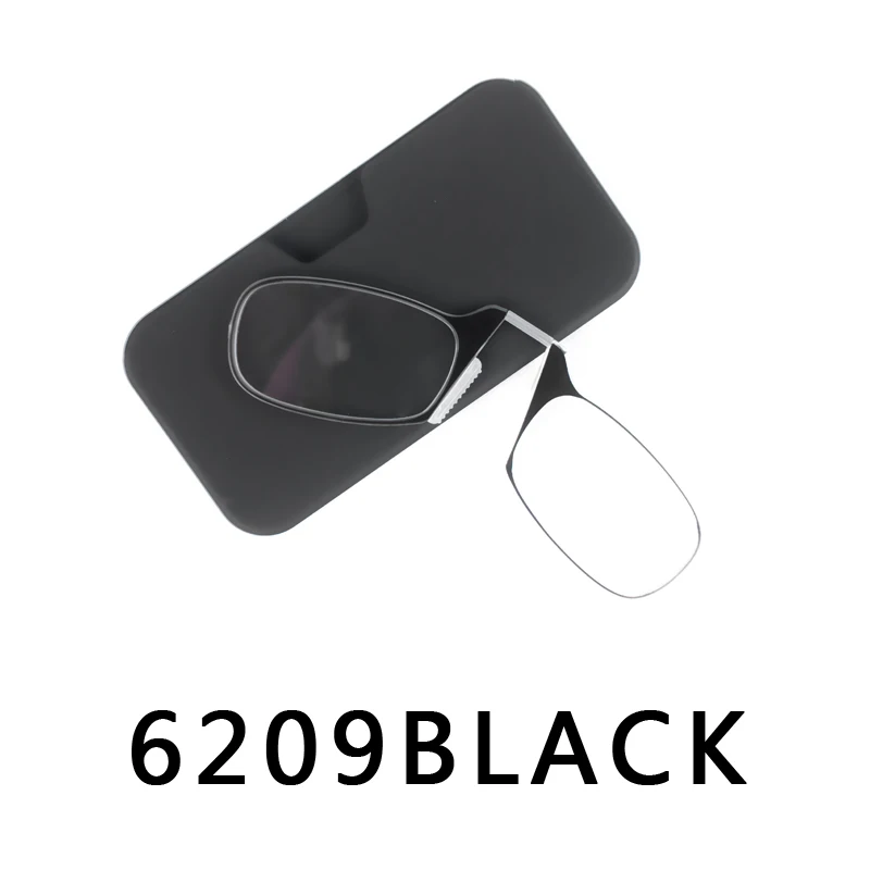 Nose Clip Reading Glasses Man High Quality Men Portable Foam Nose Glasses for Seniors Transparent Eyeglasses with Case