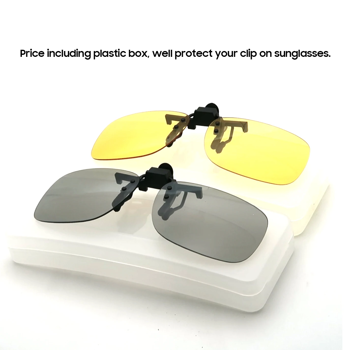 VIVIBEE Polarized Square Flip Up Clip on Sunglasses for Night Driving Lens Men Photochromic Women Fishing Sun Glasses