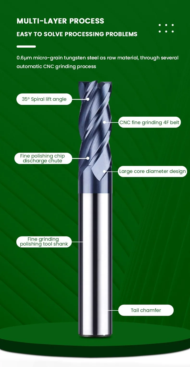 Milling Cutter Hrc50 Endmill Alloy Tungsten Steel Cnc Maching SHAZAM Top Milling Machine Tools For Steel 1.0mm-12.0mm