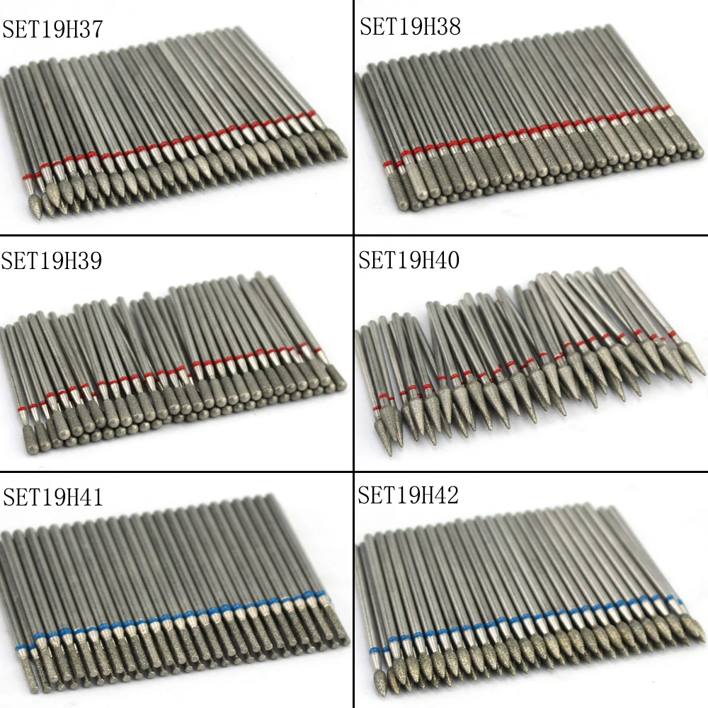 50pc Diamond Nail Drill Cuticle Clean Bit Set Milling Cutter for Manicure Electric Cutter Bits Accessories Dead Skin Remove