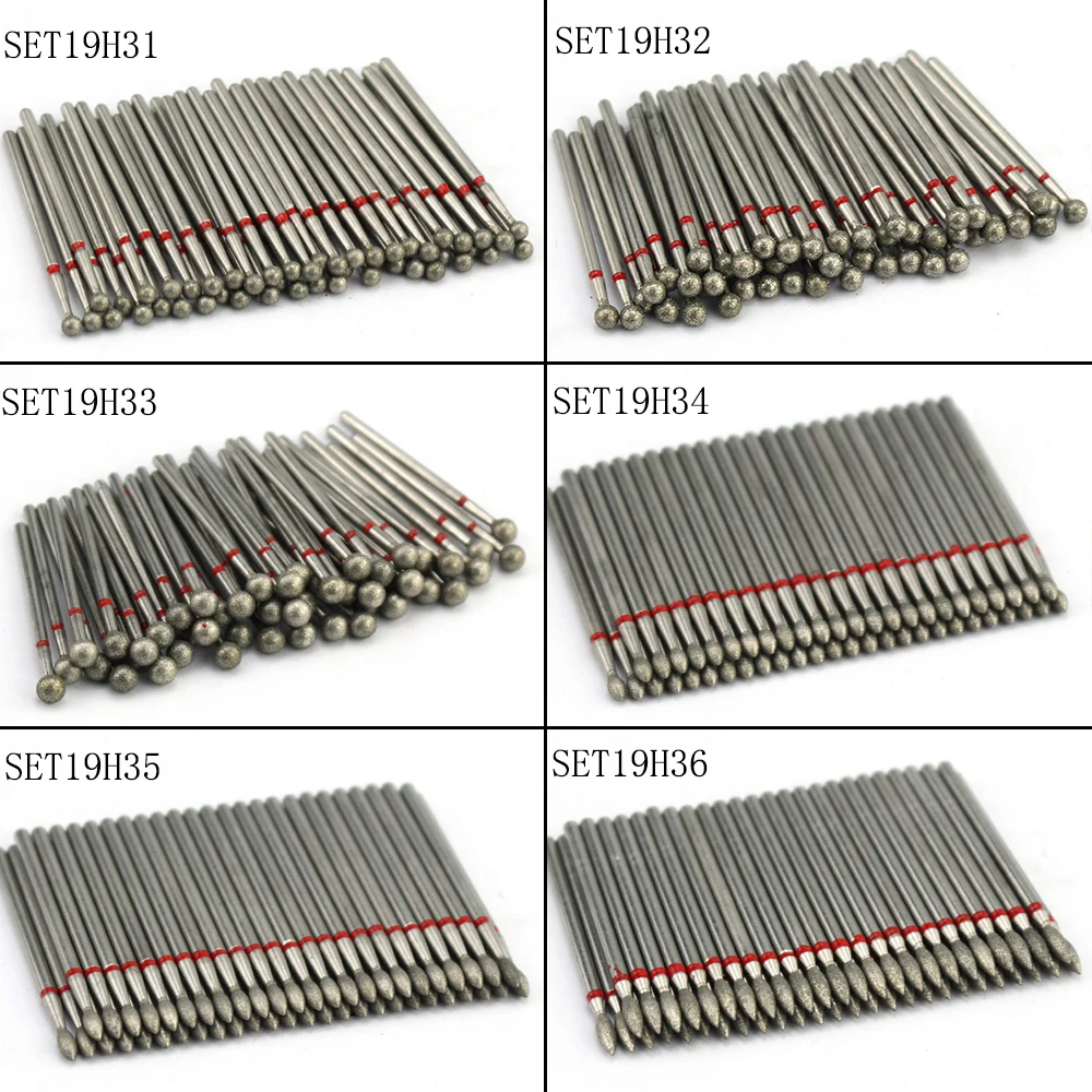 50pc Diamond Nail Drill Cuticle Clean Bit Set Milling Cutter for Manicure Electric Cutter Bits Accessories Dead Skin Remove