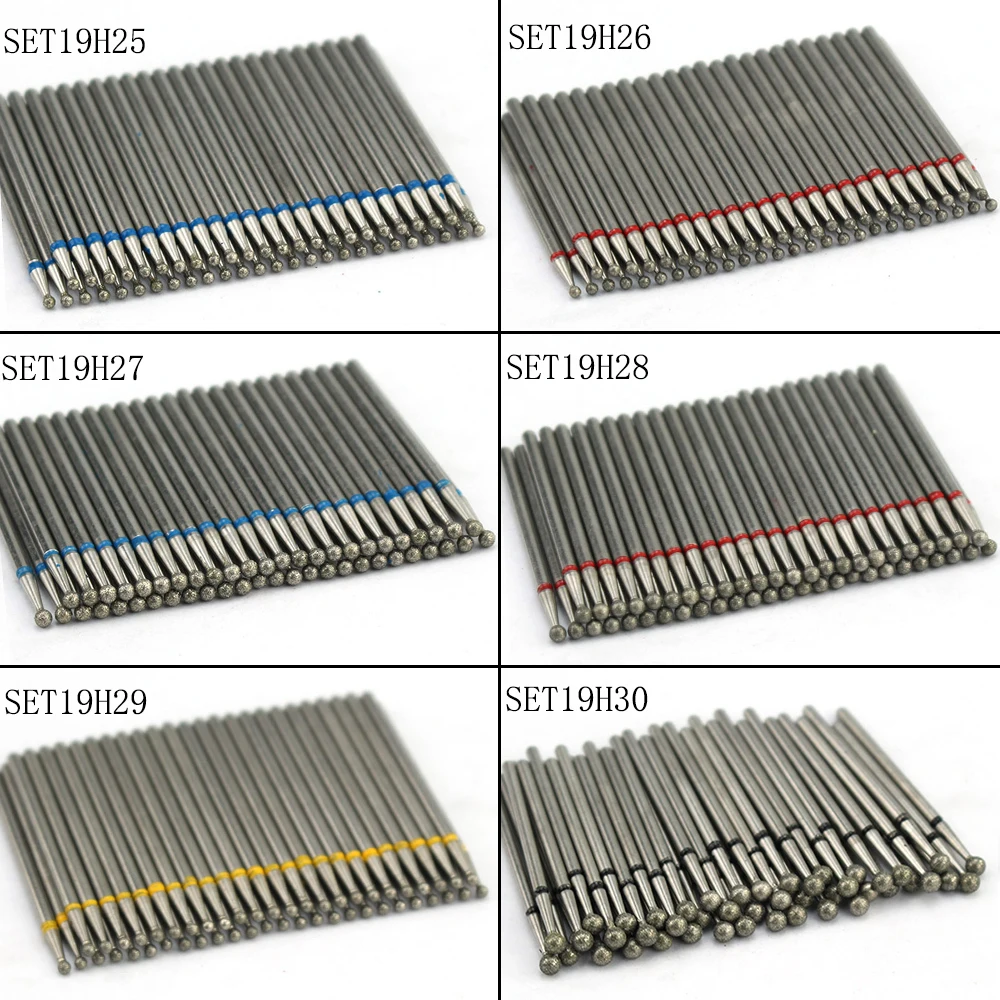 50pc Diamond Nail Drill Cuticle Clean Bit Set Milling Cutter for Manicure Electric Cutter Bits Accessories Dead Skin Remove