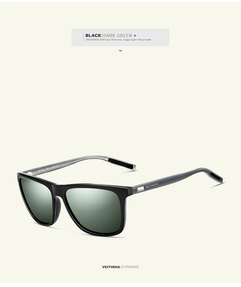 VEITHDIA Brand Sunglasses Unisex Retro Aluminum+TR90 Sunglasses Polarized Lens Vintage Eyewear Sun Glasses For Men/Women 6108
