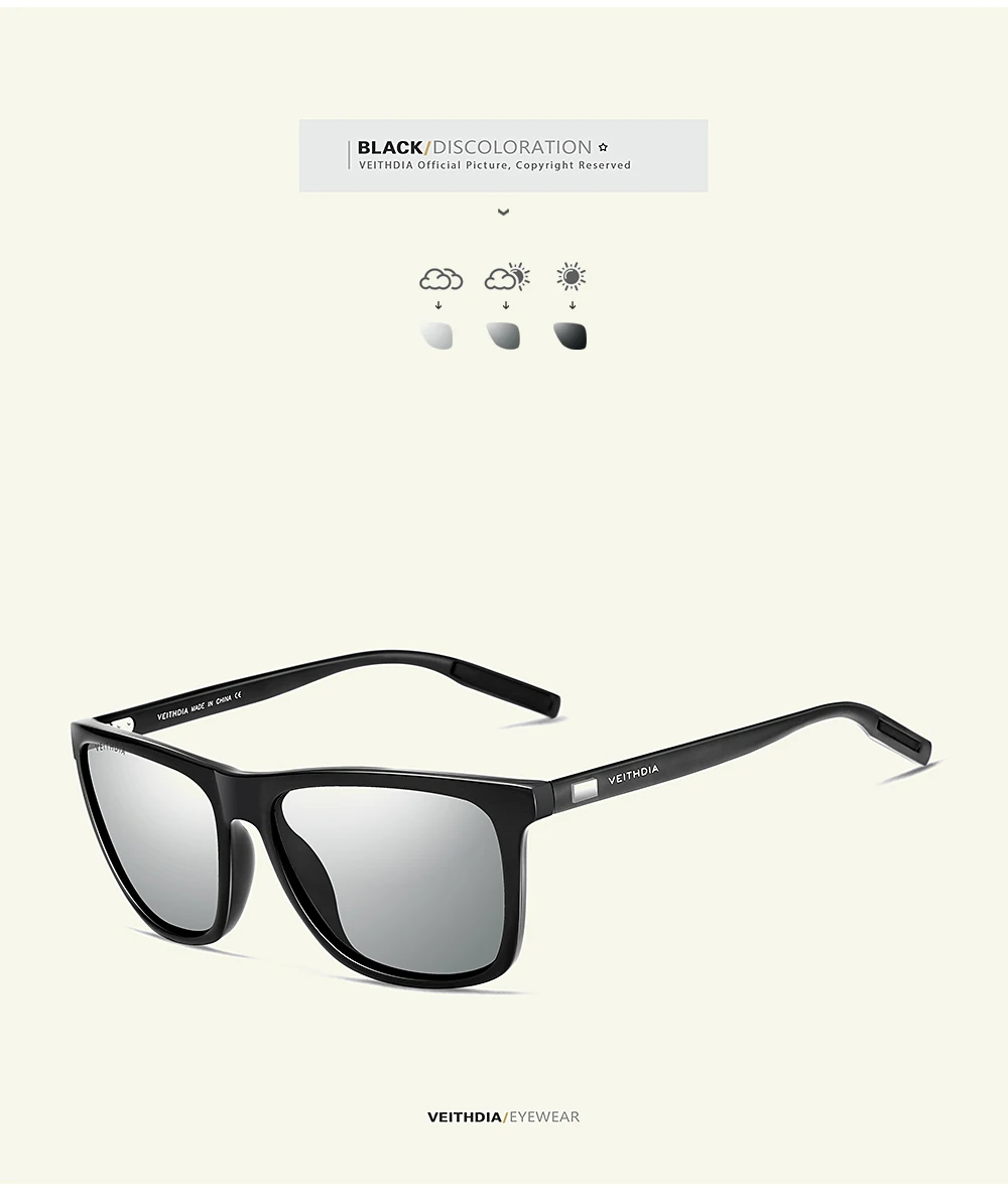 VEITHDIA Brand Sunglasses Unisex Retro Aluminum+TR90 Sunglasses Polarized Lens Vintage Eyewear Sun Glasses For Men/Women 6108