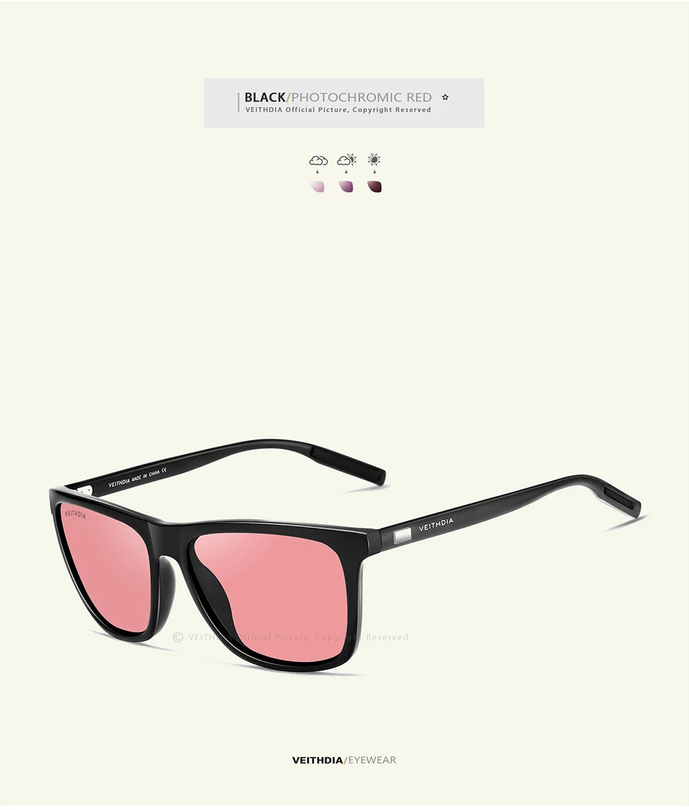 VEITHDIA Brand Sunglasses Unisex Retro Aluminum+TR90 Sunglasses Polarized Lens Vintage Eyewear Sun Glasses For Men/Women 6108