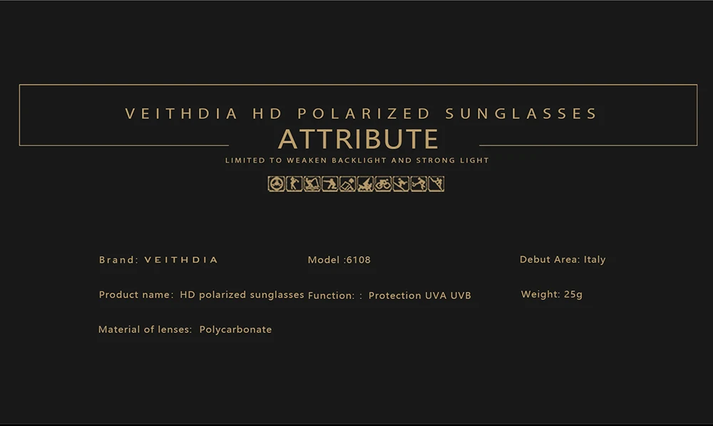 VEITHDIA Brand Sunglasses Unisex Retro Aluminum+TR90 Sunglasses Polarized Lens Vintage Eyewear Sun Glasses For Men/Women 6108