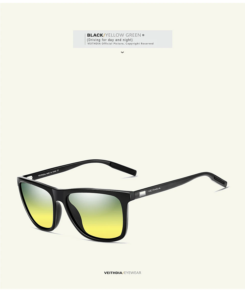 VEITHDIA Brand Sunglasses Unisex Retro Aluminum+TR90 Sunglasses Polarized Lens Vintage Eyewear Sun Glasses For Men/Women 6108