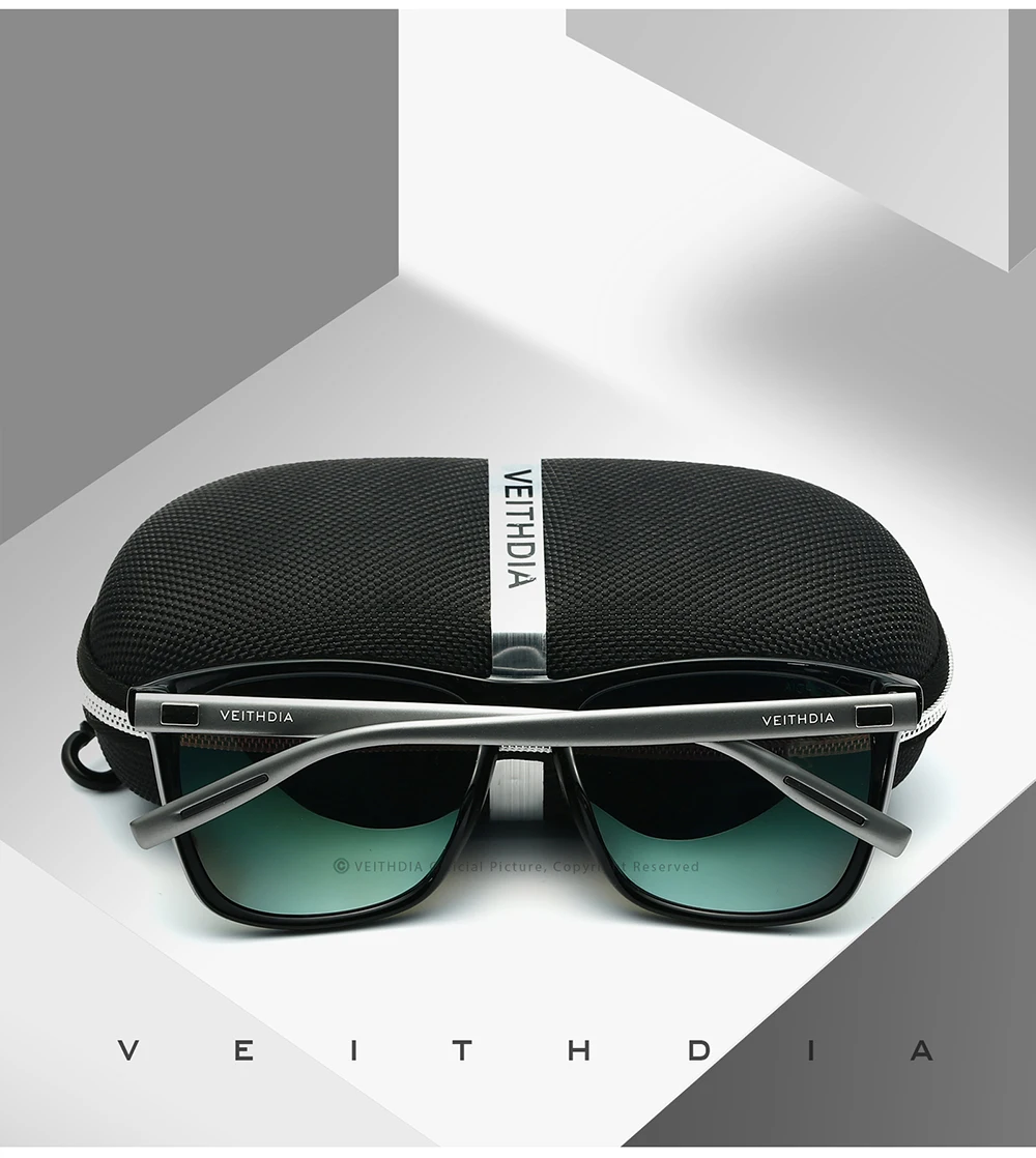 VEITHDIA Brand Sunglasses Unisex Retro Aluminum+TR90 Sunglasses Polarized Lens Vintage Eyewear Sun Glasses For Men/Women 6108