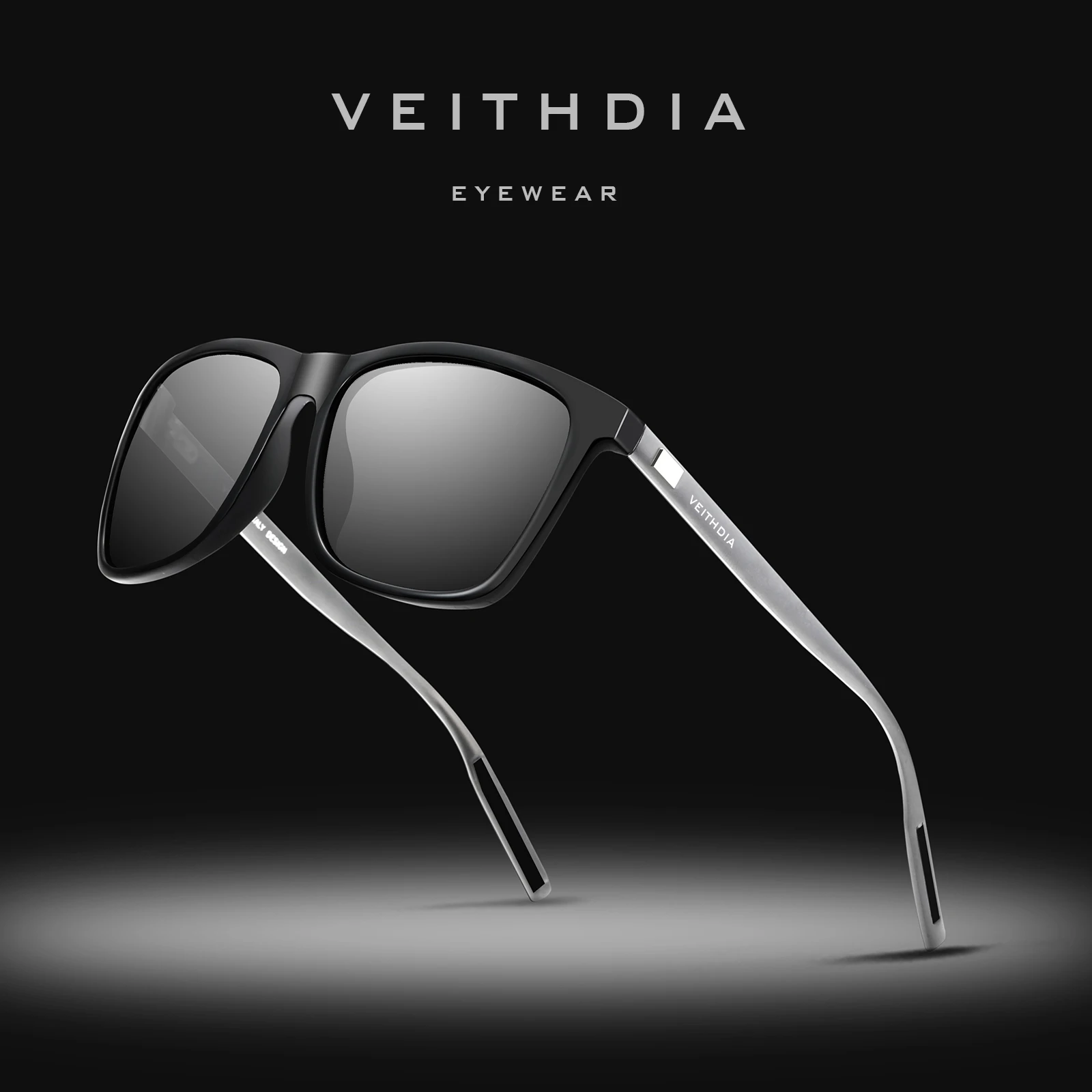 VEITHDIA Brand Sunglasses Unisex Retro Aluminum+TR90 Sunglasses Polarized Lens Vintage Eyewear Sun Glasses For Men/Women 6108