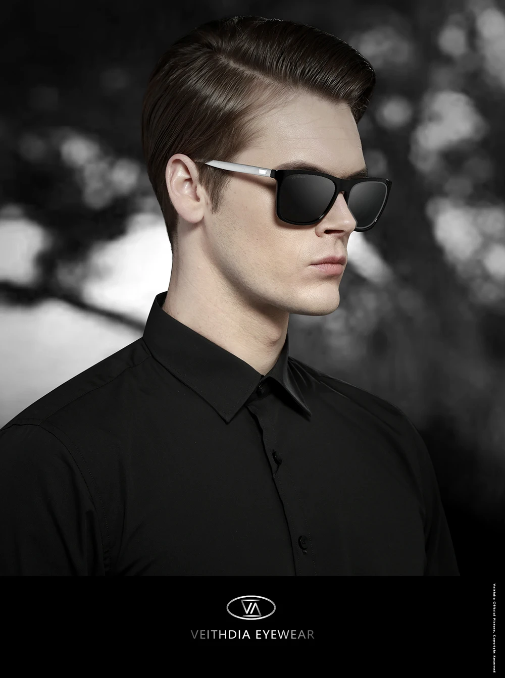 VEITHDIA Brand Sunglasses Unisex Retro Aluminum+TR90 Sunglasses Polarized Lens Vintage Eyewear Sun Glasses For Men/Women 6108