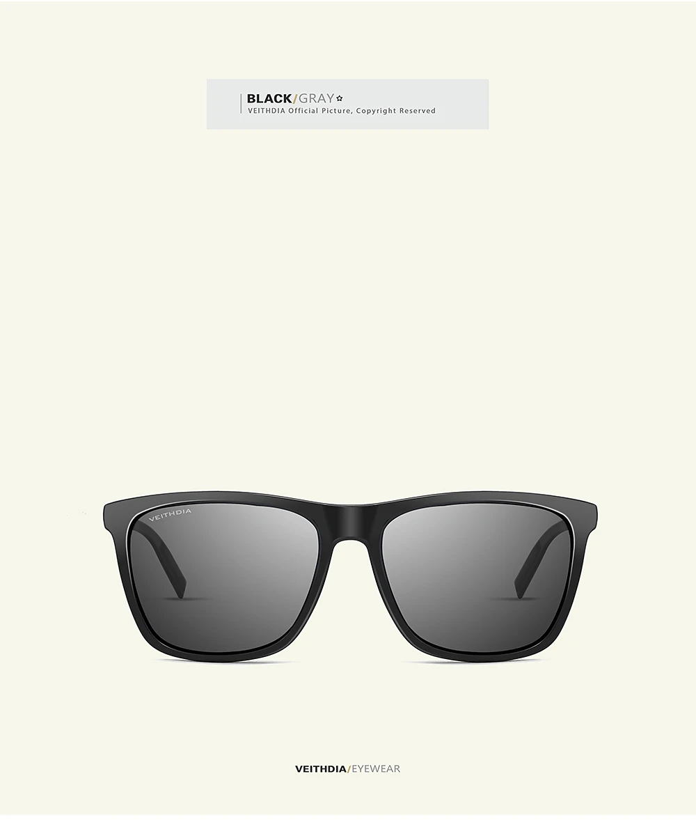VEITHDIA Brand Sunglasses Unisex Retro Aluminum+TR90 Sunglasses Polarized Lens Vintage Eyewear Sun Glasses For Men/Women 6108