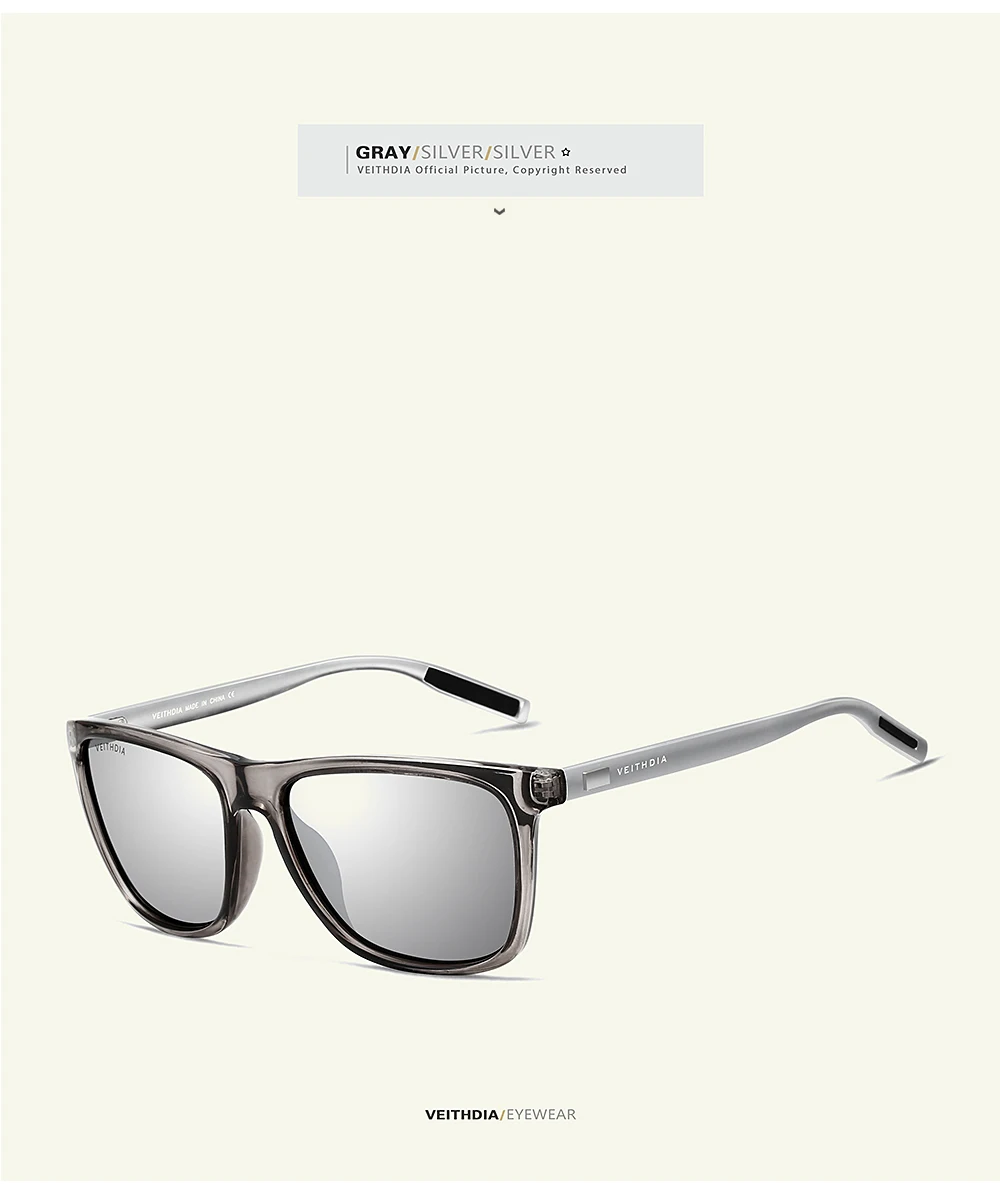 VEITHDIA Brand Sunglasses Unisex Retro Aluminum+TR90 Sunglasses Polarized Lens Vintage Eyewear Sun Glasses For Men/Women 6108