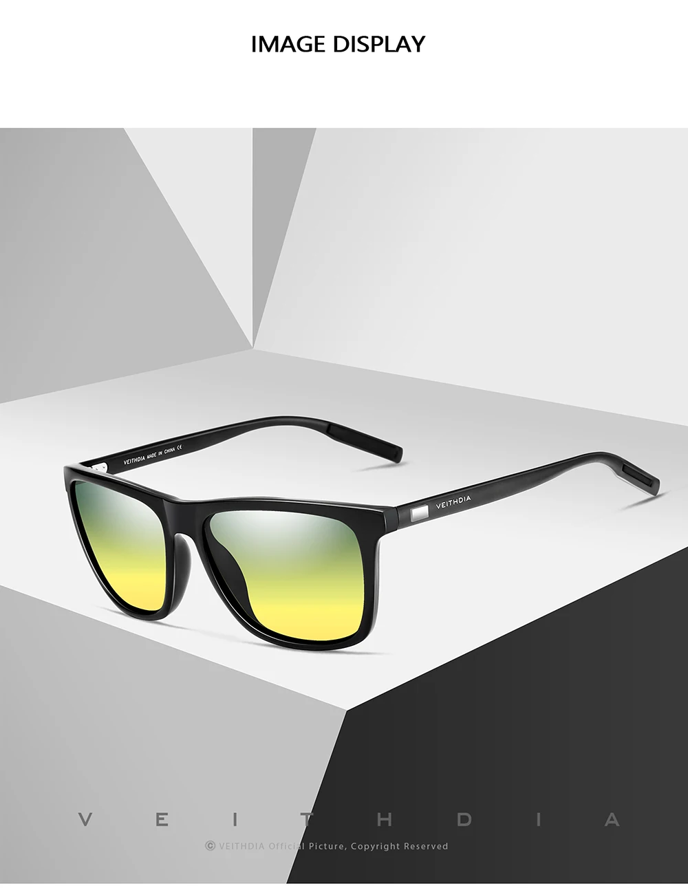 VEITHDIA Brand Sunglasses Unisex Retro Aluminum+TR90 Sunglasses Polarized Lens Vintage Eyewear Sun Glasses For Men/Women 6108