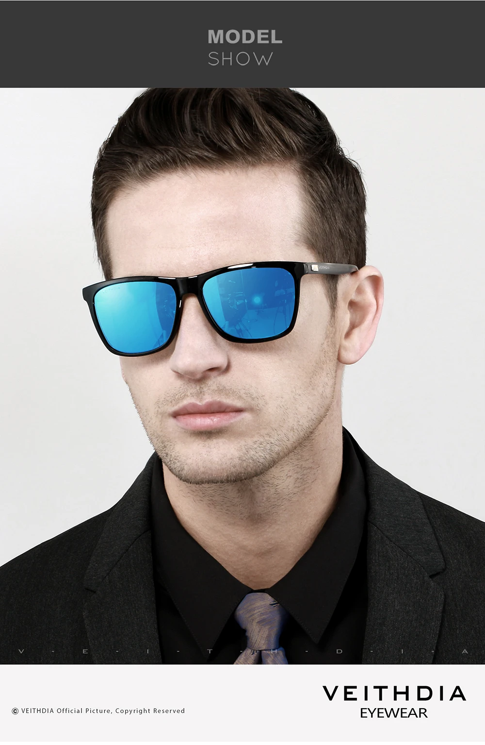 VEITHDIA Brand Sunglasses Unisex Retro Aluminum+TR90 Sunglasses Polarized Lens Vintage Eyewear Sun Glasses For Men/Women 6108