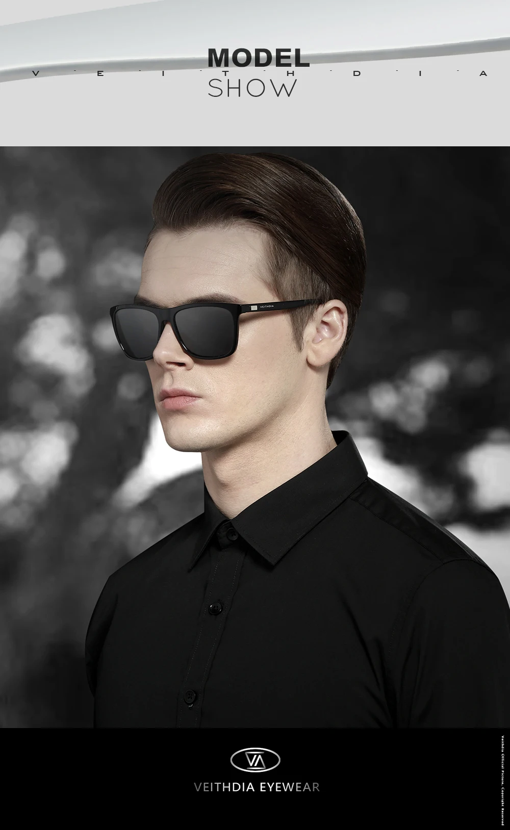 VEITHDIA Brand Sunglasses Unisex Retro Aluminum+TR90 Sunglasses Polarized Lens Vintage Eyewear Sun Glasses For Men/Women 6108