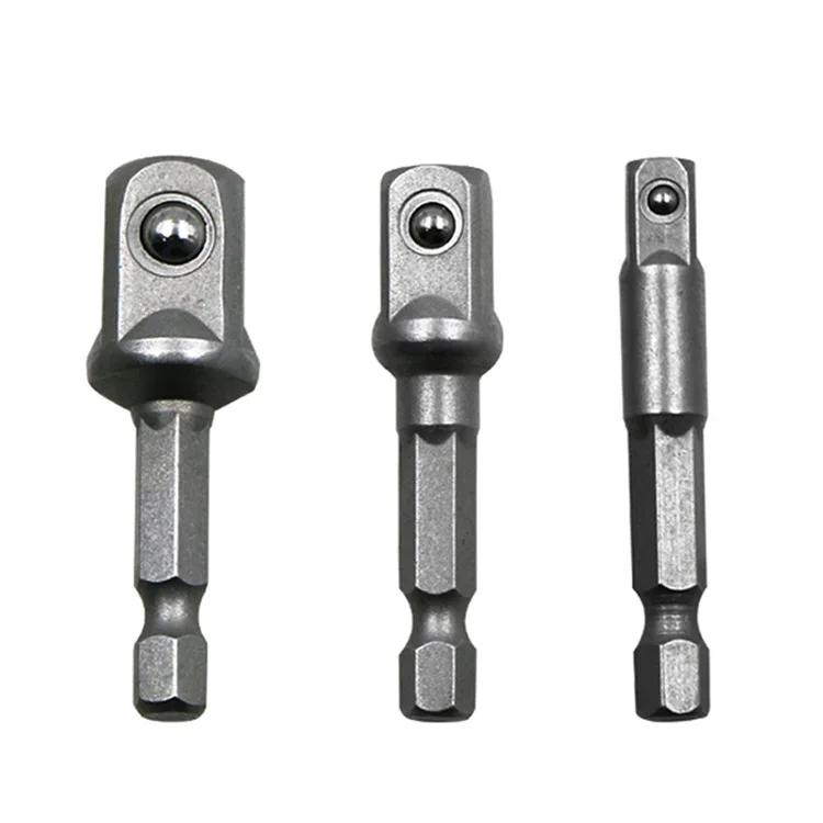 Chrome Vanadium Steel Socket Adapter Set Hex Shank 1/4" 3/8" 1/2" Extension Drill Bits Bar Set Power Tools TF003