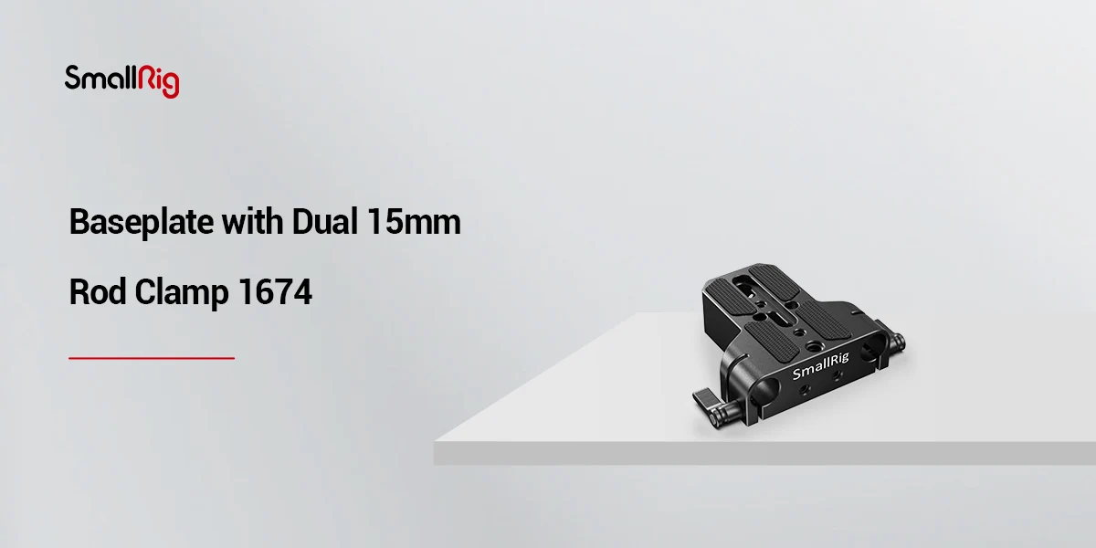 SmallRig Camera Base Plate With Dual 15mm Rod Rail Clamp for Sony FS7 A7 Series for Canon C100 C300 C500 for Panasonic GH5 1674