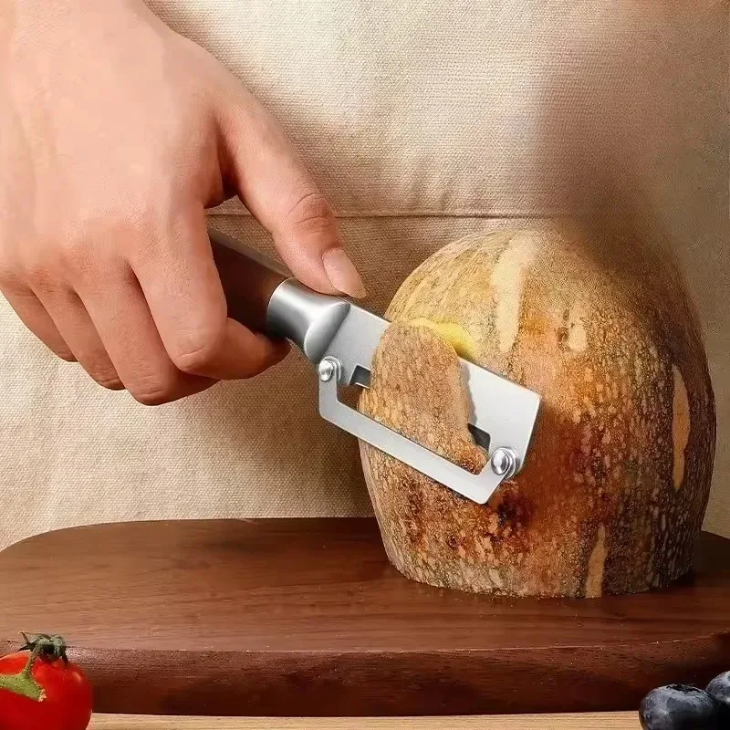 Stainless Steel Peeler Multi-Function Kitchen-Specific Peeler for Slicing Fruits and Vegetables with Wooden/ Steel Handle