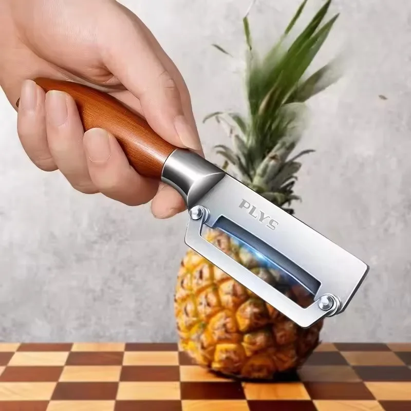 Stainless Steel Peeler Multi-Function Kitchen-Specific Peeler for Slicing Fruits and Vegetables with Wooden/ Steel Handle
