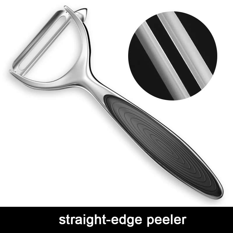 Stainless Steel Peeler Multi-Function Kitchen-Specific Peeler for Slicing Fruits and Vegetables with Wooden/ Steel Handle