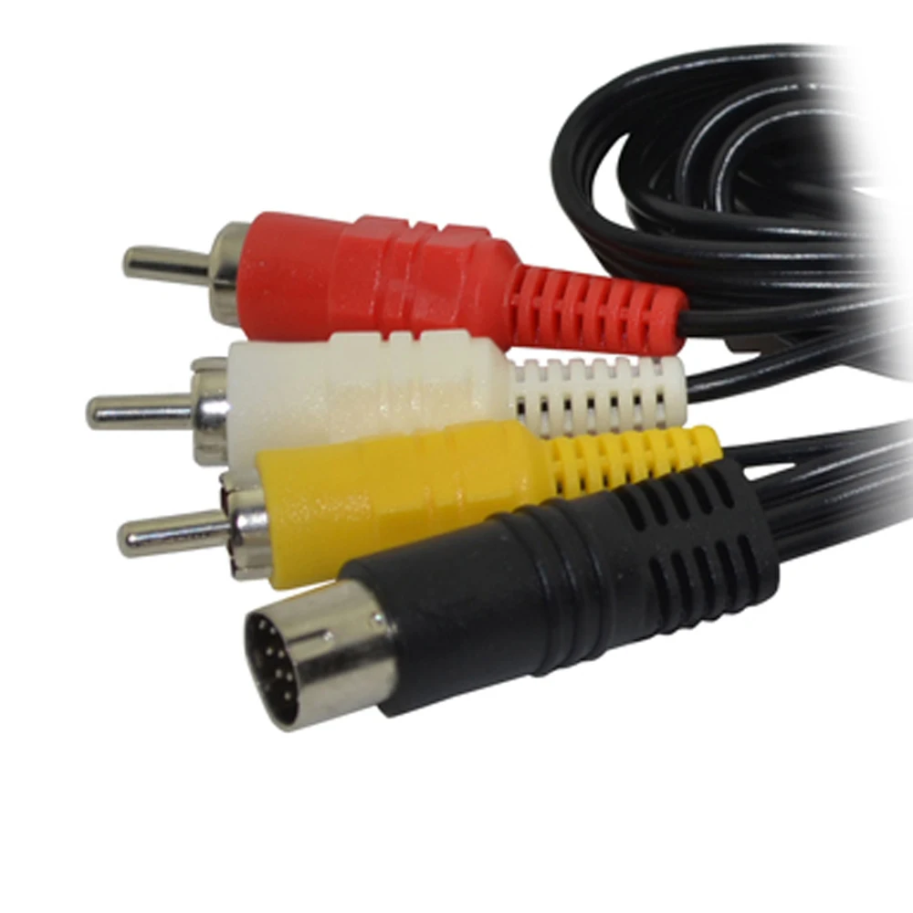 NEW Nickel Plating Plug Audio Video AV Cable for SEGA Saturn A/V RCA Cord for SS