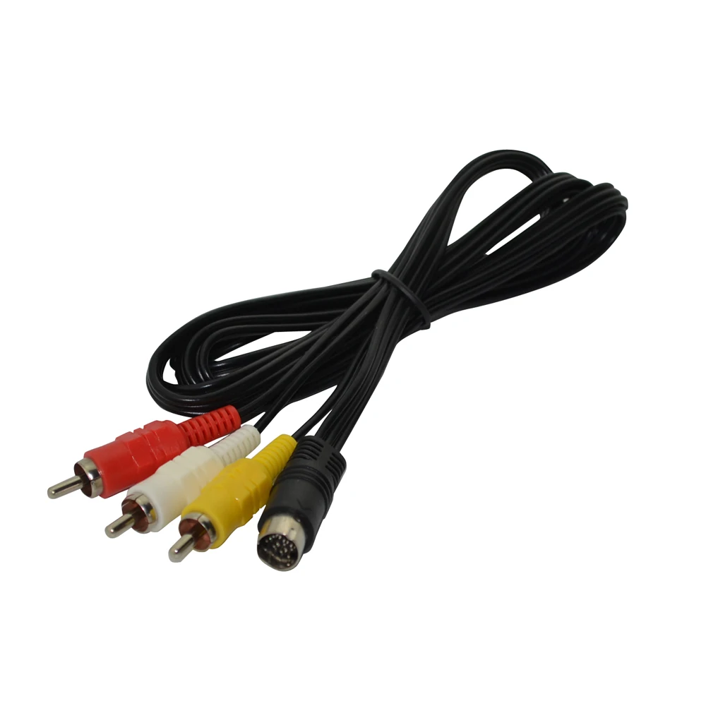 NEW Nickel Plating Plug Audio Video AV Cable for SEGA Saturn A/V RCA Cord for SS