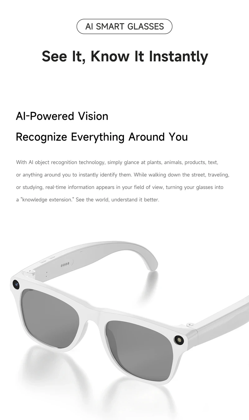 Lenovo 8KHD AI Camera Translation Glasses 1200MP Photochromic Smart Glasses Bluetooth Calling Photo Video ChatGPT Music for Men