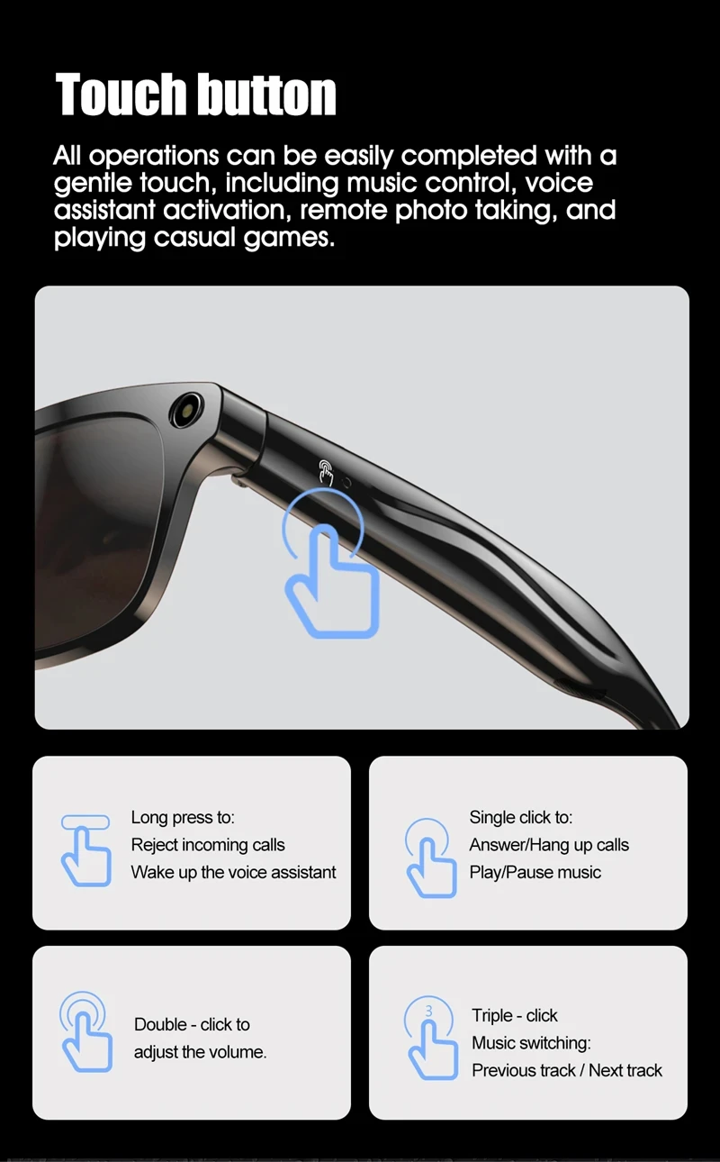 Lenovo 8KHD AI Camera Translation Glasses 1200MP Photochromic Smart Glasses Bluetooth Calling Photo Video ChatGPT Music for Men