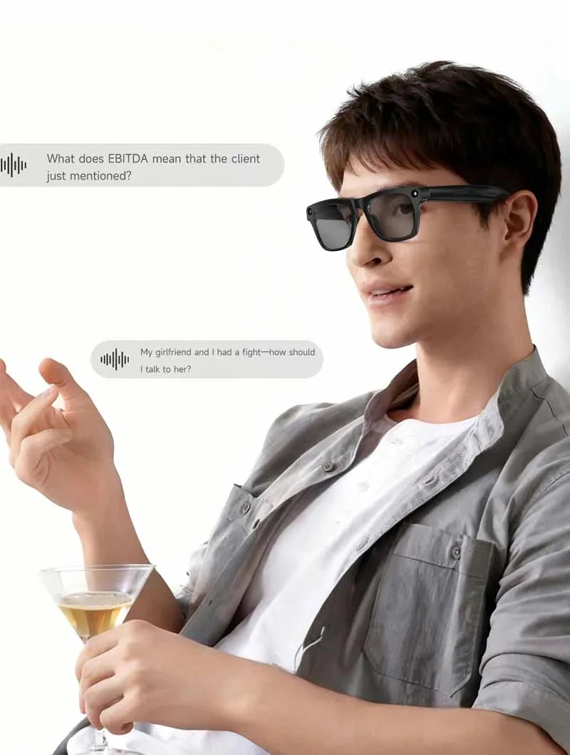 Lenovo 8KHD AI Camera Translation Glasses 1200MP Photochromic Smart Glasses Bluetooth Calling Photo Video ChatGPT Music for Men