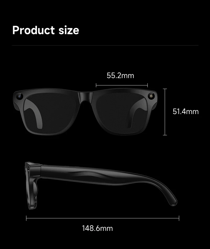 Lenovo 8KHD AI Camera Translation Glasses 1200MP Photochromic Smart Glasses Bluetooth Calling Photo Video ChatGPT Music for Men