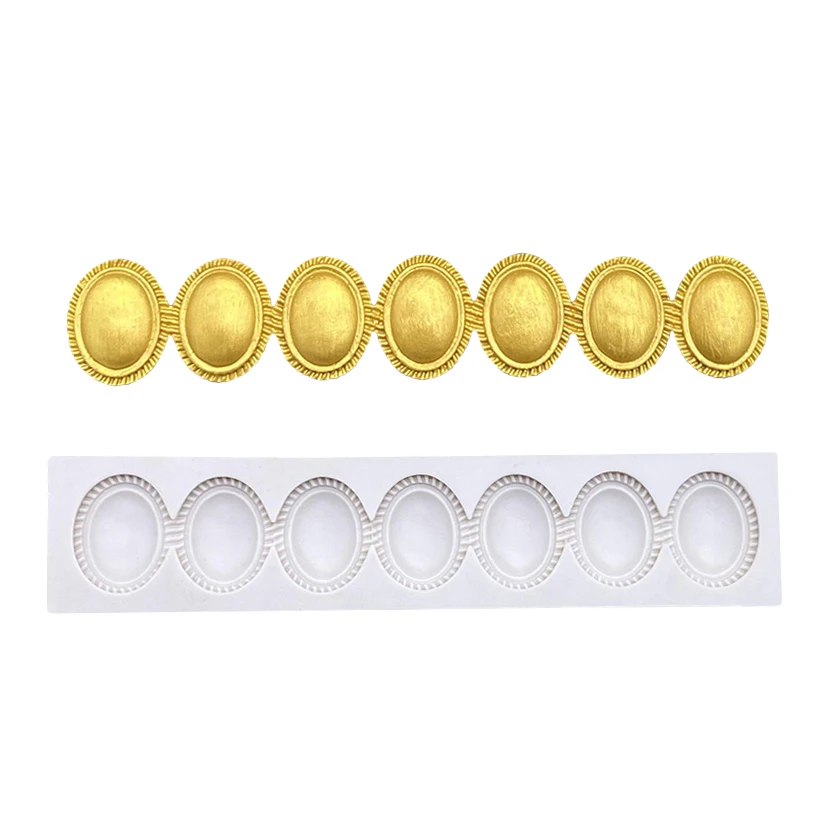 Pearl Rope Wave Flower Gemstone Shape Cake Side Lace Silicone Sugarcraft Mold Fondant Cake Decorating Tools
