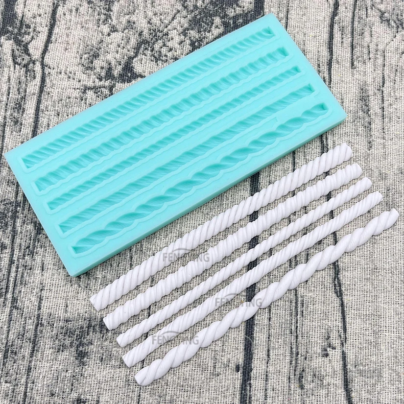 Pearl Rope Wave Flower Gemstone Shape Cake Side Lace Silicone Sugarcraft Mold Fondant Cake Decorating Tools