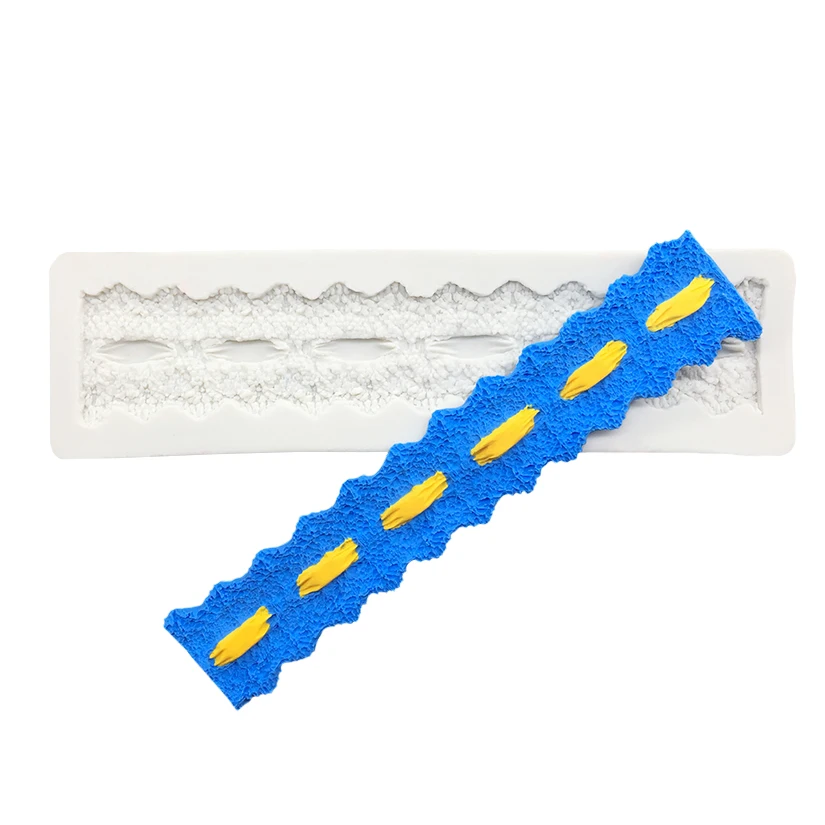 Pearl Rope Wave Flower Gemstone Shape Cake Side Lace Silicone Sugarcraft Mold Fondant Cake Decorating Tools