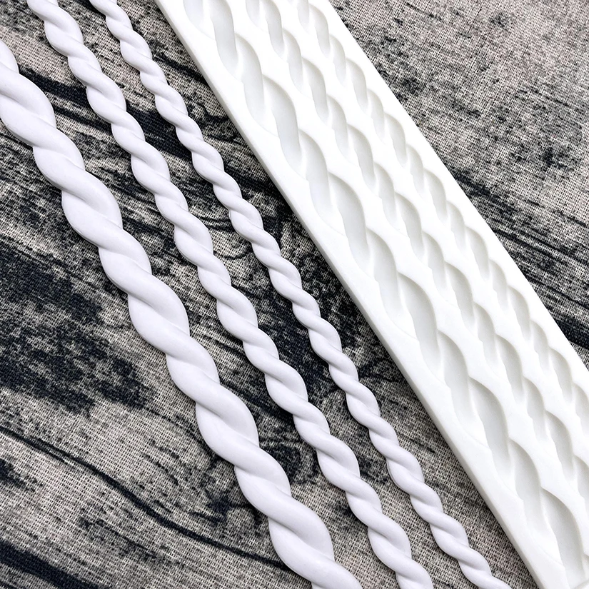 Pearl Rope Wave Flower Gemstone Shape Cake Side Lace Silicone Sugarcraft Mold Fondant Cake Decorating Tools