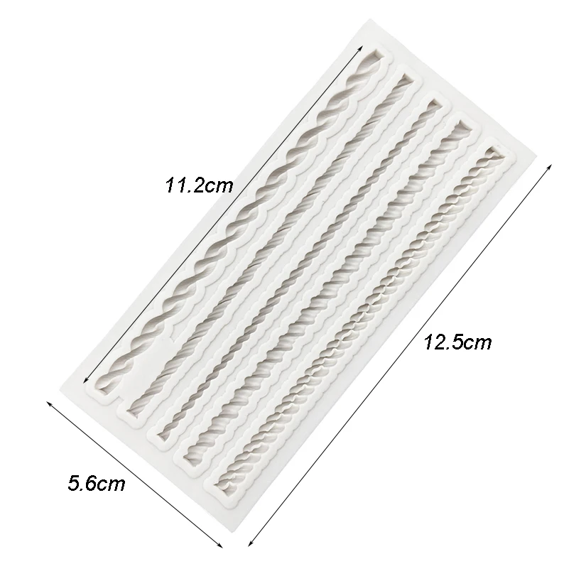 Pearl Rope Wave Flower Gemstone Shape Cake Side Lace Silicone Sugarcraft Mold Fondant Cake Decorating Tools