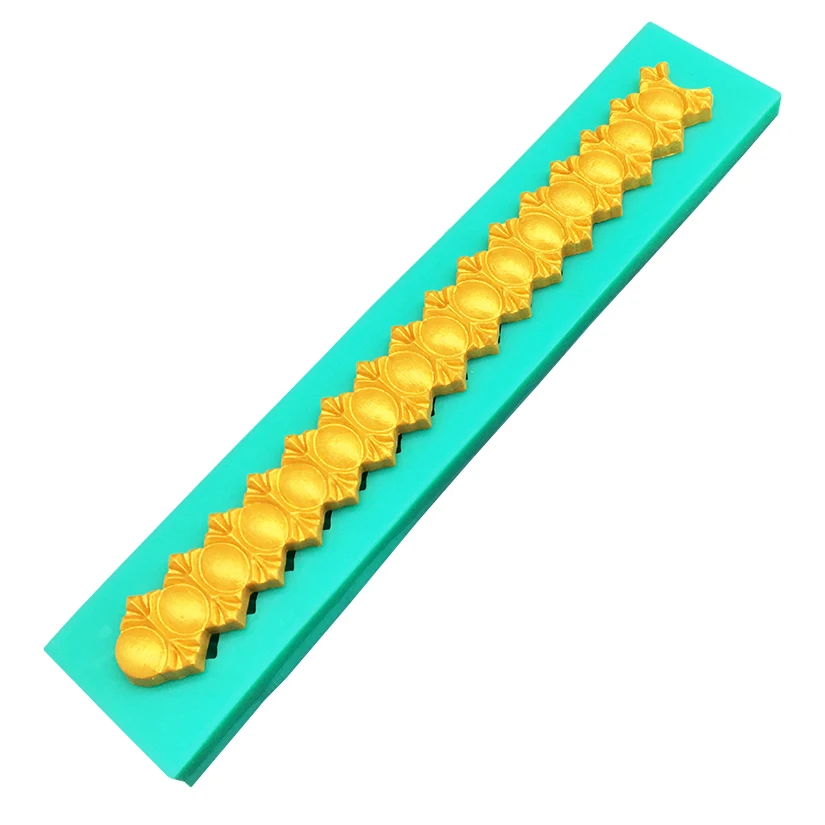 Pearl Rope Wave Flower Gemstone Shape Cake Side Lace Silicone Sugarcraft Mold Fondant Cake Decorating Tools