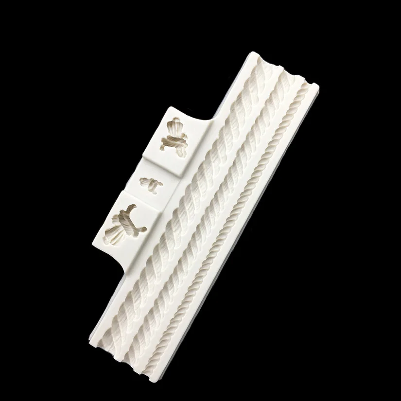 Pearl Rope Wave Flower Gemstone Shape Cake Side Lace Silicone Sugarcraft Mold Fondant Cake Decorating Tools