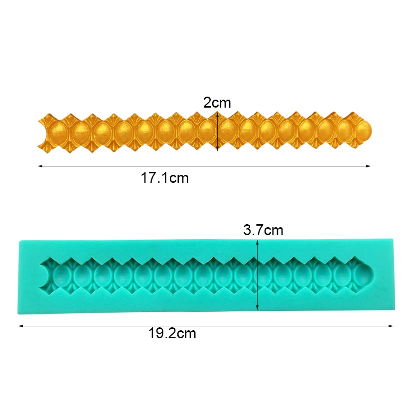 Pearl Rope Wave Flower Gemstone Shape Cake Side Lace Silicone Sugarcraft Mold Fondant Cake Decorating Tools