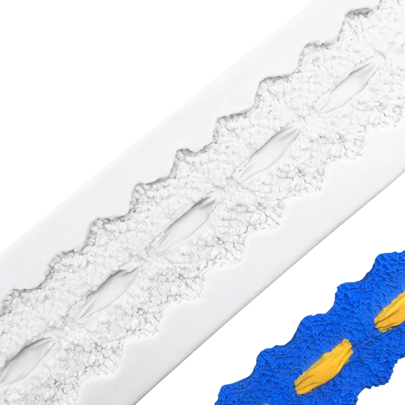 Pearl Rope Wave Flower Gemstone Shape Cake Side Lace Silicone Sugarcraft Mold Fondant Cake Decorating Tools