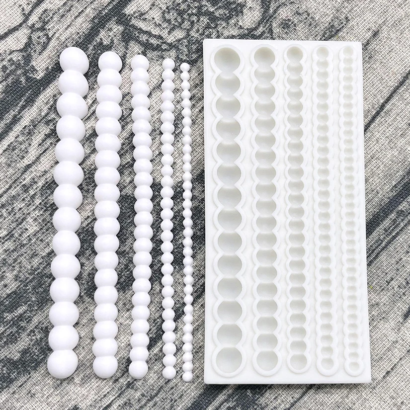 Pearl Rope Wave Flower Gemstone Shape Cake Side Lace Silicone Sugarcraft Mold Fondant Cake Decorating Tools