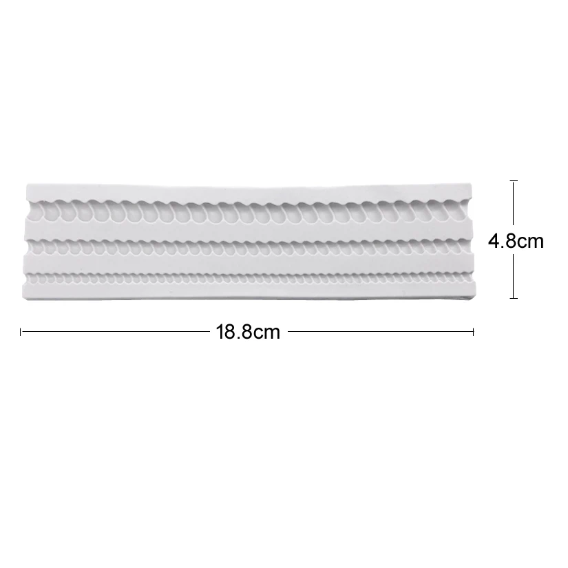 Pearl Rope Wave Flower Gemstone Shape Cake Side Lace Silicone Sugarcraft Mold Fondant Cake Decorating Tools