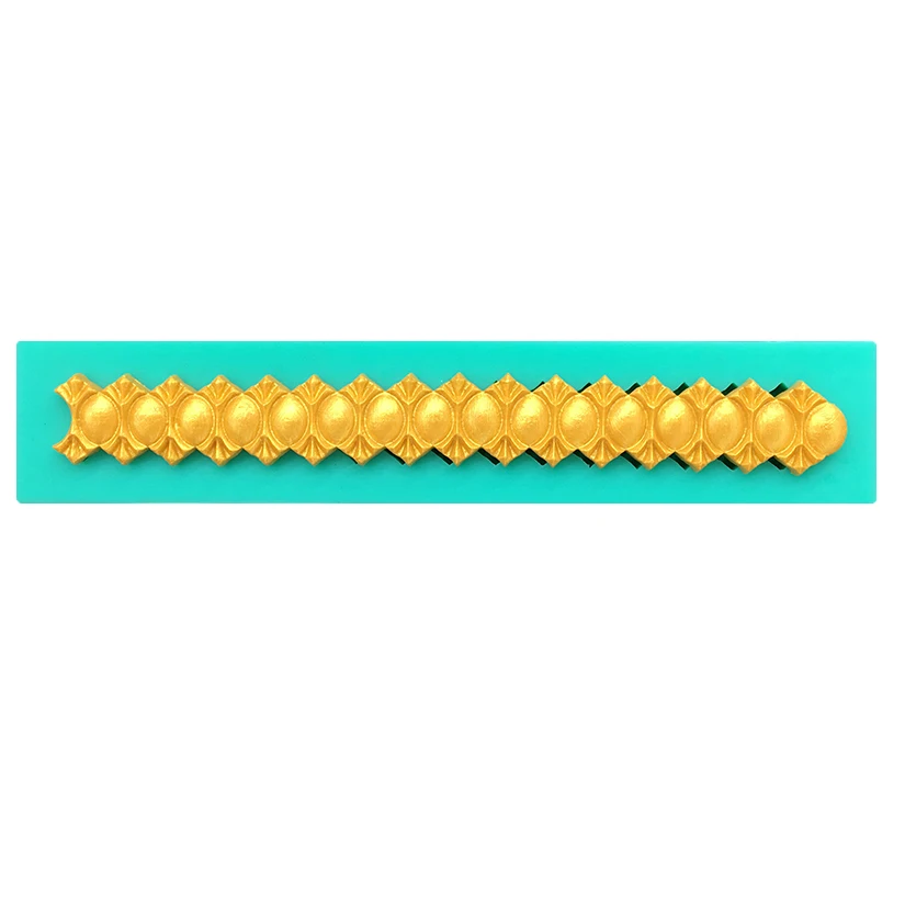 Pearl Rope Wave Flower Gemstone Shape Cake Side Lace Silicone Sugarcraft Mold Fondant Cake Decorating Tools